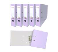 Pack of 5 A4 Pastel Purple Paperbacked Lever Arch Files by Janrax