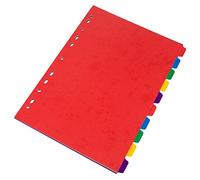 [Pack of 5] A4 Ring Binder File Index Subject Dividers 10 Part Multi-Punched Folder Cards