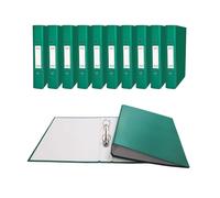 Pack of 5 A5 Small Green Paper Over Board Ring Binders by Janrax