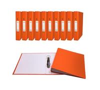 Pack of 5 A5 Small Orange Paper Over Board Ring Binders by Janrax