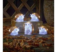 Pack Of 5 Acrylic Battery Powered Hedgehog Lights Marco Paul Brown One Size
