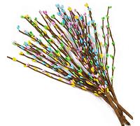 Pack of 5 Artificial Pastel Pip Berry Sprays Springtime Pip Berry Picks Stems 12.2" x 8.7" (LXW) for Easter Crafts Floral Arrangement Wreath Making