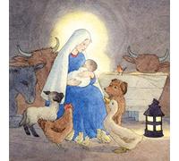 Pack of 5 Artistic Charity Christmas Cards (MG-289595-XAH) - Madonna and Child with Animals - 5 Cards of 1 Traditional Design - From Museums & Galleries