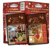 Pack of 5 Assorted Gold Merry Christmas and Happy New Year Cards 8.5 x 13.5 cm + 5 White Envelopes 9 x 14 cm to Present Your Greetings and Wish Happy Holidays Lanterns P5-463
