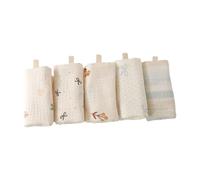 Pack of 5 Baby Care Bibs Cotton Burp Cloths Reusable Face Towels Soft Absorbent Saliva Towel for Daily Use