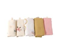 Pack of 5 Baby Care Bibs Cotton Burp Cloths Reusable Face Towels Soft Absorbent Saliva Towel for Daily Use