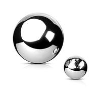 Pack of 5 Ball for 1.2 or 1.6 mm Thread - 316L Surgical Steel Choice of Colours and Sizes Replacement Ball Piercing Ball, Gewinde: 1,6 mm | Durchmesser: 12 mm, Alloy Steel