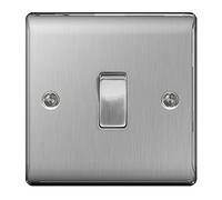 Pack of 5 - BG-Nexus-Metal 10A Single Intermediate Light Switch,Brushed Steel Finish