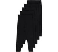 Pack of 5 Black Leggings for Girls | Leggings Jersey School Trousers Girls | Elasticated Waist Trousers for Girls | Rich Cotton Girls Black Leggings | for 3-16 Years Old Girls (6-7 Years)