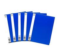 [Pack of 5] - Blue Colour A4 Display Book Certificate Folder 20 Pocket Presentation Folder with Plastic Sleeves Polly Pocket Folder Document Organiser for School Home Office.