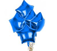 Pack of 5 Blue Star Balloons, 18 Inches Star Shape Foil Balloons, Stars Balloon Helium for Valentines Engagement Bridal Shower Graduation Baby Shower Wedding Anniversary Birthday Party Decorations