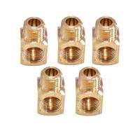 Pack of 5 Brass Square Pipe Fittings Brass Elbow Connectors Metal Corner Joints for Home Plumbing & Water Supply Standard Joints