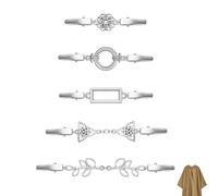 Pack of 5 Cardigan Clips Vintage, Dress Clip, Vintage Sweater Clips for Women, Metal Jumper Clips, Silver Blouse Clip, Closure for Collar, Cape, Scarves, Coat, Women's Charm Accessories