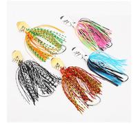 Pack of 5 ChatterBait, Chatterbait Pike, Chatterbait Buzzbait Bait, Spinner Bait, Fishing Chatter Heads Jig Set, for Trout, Bass, Pike (B)