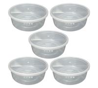 (Pack Of 5) - Clear Round Plastic Food Container, Reusable Lightweight Design, Leakproof Ultimate Solution For Efficient Food Storage, Takeaway & Diet Portion Control. (2500 ML)