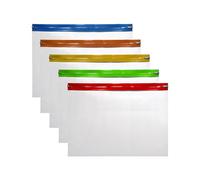Pack of 5 Clear Transparent A5 Zip Bags 255x180mm for Organizing Valuable Items - Puzzles, Jewelary,Small Toys,Food Medicine, Stationery, Documents, Notes, and More
