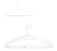 Pack of 5 Clothes Hanger Coat Premium Quality Strong Plastic Non-Slip All Purpose Space-Saving For Jacket Trouser Dress Jeans Hangers (White) (D1)