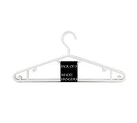 Pack of 5 Clothes Hanger Coat Premium Quality Strong Plastic Non-Slip All Purpose Space-Saving For Jacket Trouser Dress Jeans Hangers (White) (D1)
