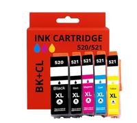 Pack of 5 Compatible Canon PGI-520 CLI-521 Cartridges for PIXMA IP 3600, iP4600, iP4700, MP540, MP550, MP560, MP620, MP630, MP640, MP980, MP990, MX860, MX870 Printers