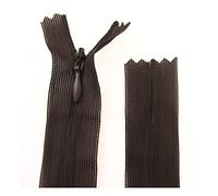 Pack of 5 Concealed No.3 Invisible Nylon ZIPS *19 Colours * 8 Sizes * Closed END Zip Sewing Repairs (Brown NZ304, 7 Inch)