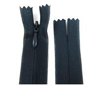 Pack of 5 Concealed No.3 Invisible Nylon ZIPS *19 Colours * 8 Sizes * Closed END Zip Sewing Repairs (Navy NZ226, 10 Inch)