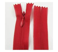Pack of 5 Concealed No.3 Invisible Nylon ZIPS *19 Colours * 8 Sizes * Closed END Zip Sewing Repairs (RED NZ148, 10 Inch)