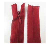 Pack of 5 Concealed No.3 Invisible Nylon ZIPS *19 Colours * 8 Sizes * Closed END Zip Sewing Repairs(RED NZ163, 16 Inch)