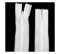 Pack of 5 Concealed No.3 Invisible Nylon ZIPS *19 Colours * 8 Sizes * Closed END Zip Sewing Repairs (White N101, 10 Inch)