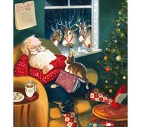 Pack Of 5 December Delights Santa's Snooze Squad! Charity Christmas Cards
