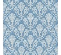 Pack of 5 Dolls House Miniature Duck Egg Blue Chandelier Damask Wallpaper