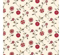 Pack of 5 Dolls House Miniature Mixed Red Flower Wallpaper