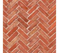 Pack of 5 Dolls House Miniature Old Herringbone Brick Pattern Cladding