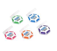 Pack of 5 DOMS Neon Hexagonal Smooth Erasers Non-Dust Easy Grip for School Home Office Nursery