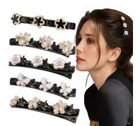 Pack of 5 Double Layer Hair Clip,SSKHE Women's Braided Hair Clip,Flowers,Butterfly,Crystal Hair Accessories,Create a Variety of Elegant Hairstyles