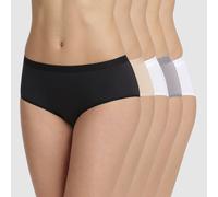 DIM Women's Les Pockets Ecodim Soft Touch x5 Boxer, Black/Skin/White/Grey, S