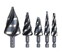 (Pack of 5) Efficient 4 Pipe Step Drill Divisions in Steel Developed for Royal Standard Hole Creation in Various Circumstances Expert Drill