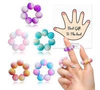 Pack of 5 Fidget Ring Acupressure Ring Set, Finger Massage Ring for Adults, Stress Relief Ring for Anxiety Reduction, Sensory Finger Ring with Beads, Portable for Office, Work and Everyday Use