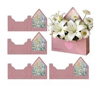 Pack of 5 Floral Envelopes Boxes in the Shape of a Handbag - Envelopes for Valentine's Day - Birthday Valentine's Day Wedding Engagement
