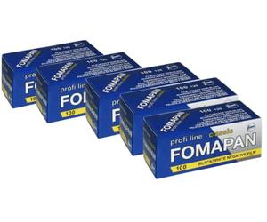 Pack of 5 FOMAPAN CLASSIC 100 ASA Rollfim/medium format /120 Black + White