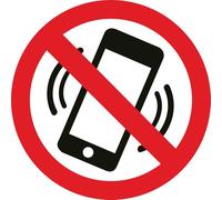 Pack of 5 Forbidden Phone Stickers Diameter 10 cm - Portable Forbidden - Professional Signage