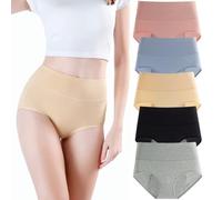 Pack of 5 Girls' High Waist Menstrual Underwear Three-layer Cotton Leak-proof Knickers Absorption Capacity 30ML(8-18 Years) Multicolor