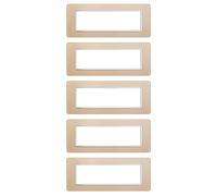Pack of 5 Glass Plaques, 7 Modules/Places, Gold Colour, Compatible with VIMAR PLANA, ELEGANT AND MODERN DESIGN FOR SWITCHES / SOCKS CIVIL SERIES