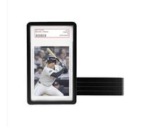 Pack of 5 Graded Card Case Bumper Guards Compatible with 35 pt PSA Graded Cards Includes 5 Graded Card Storage Display Sleeve Protectors (Black)