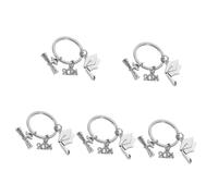 Pack of 5 Graduation Season Keyrings 2024 Graduation Key Chain Bag Pendant Key Chain for Graduates Graduation Aesthetic, Silver, 5.00X2.70X0.20CM