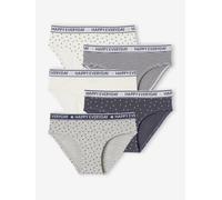 Pack of 5 "Happy everyday" Briefs for Girls marl grey