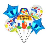Pack of 5 Herzlich Willkommen Zuhause Balloon Set Welcome Home Baby Foil Balloon Housewarming Party Wedding Birth Helium Foil Balloons Sparty Decoration