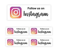 Pack of 5 Instagram Logo Stickers Self Adhesive (70 x 200 mm) Waterproof Follow us on Instagram Sticker Sara Prints®