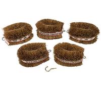 Pack of 5 Japanese Tawashi Brushes for Scrubbing & Cleaning Fruits & Vegetables Also Useful for Other Household Cleaning Tasks 1 Brass Plated Cup Hook is Included for Hanging The Brush On After Use