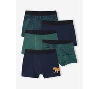 Pack of 5 jungle print boxers for boys english green