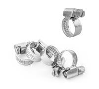 (Pack of 5) KCT 10-16mm Stainless Steel 304 Adjustable Clip Mini Small Fuel Hose Pipe Clamp